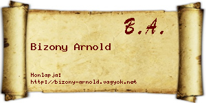 Bizony Arnold névjegykártya
